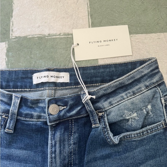 NWT Flying Monkey Jeans Dark Blue Denim Jeans Size 28 - Picture 2 of 9